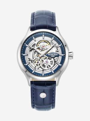 Competence Skeleton IV 43 mm Automatic Three-Hand Blue Leather Strap S