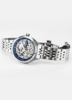 Competence Skeleton IV 43 mm Automatic Three-Hand Blue Dial Silver Bra