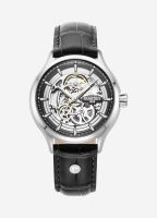 Competence Skeleton IV 43 mm Automatic Three-Hand Black Leather Strap