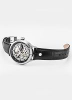 Competence Skeleton IV 43 mm Automatic Three-Hand Black Leather Strap