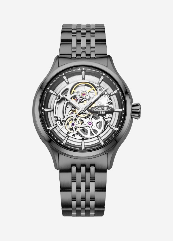 Competence Skeleton IV 43 mm Automatic Three-Hand Black Bracelet Sapph