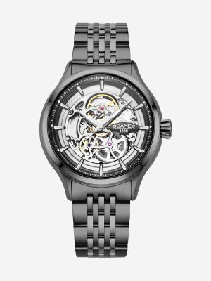 Competence Skeleton IV 43 mm Automatic Three-Hand Black Bracelet Sapph