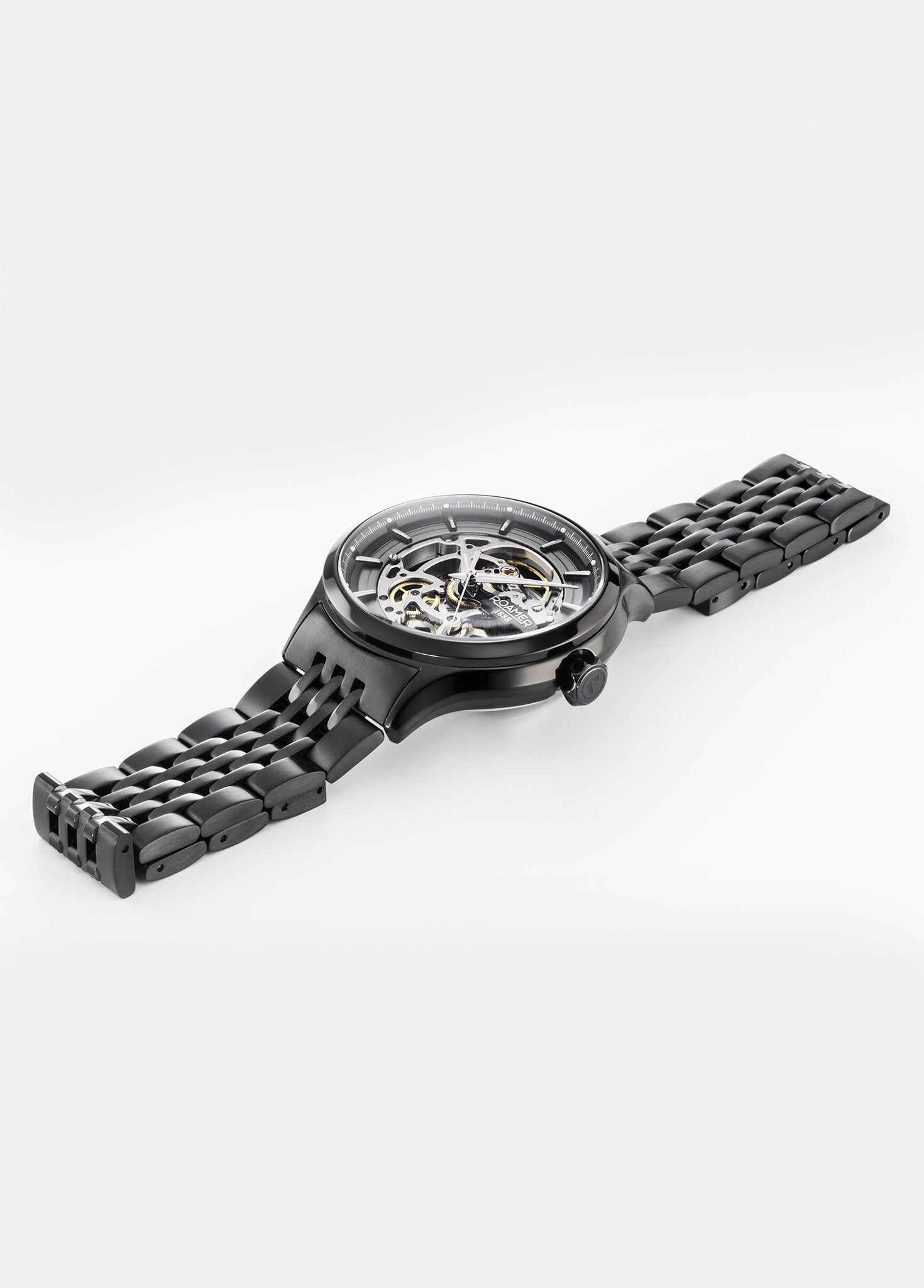 Competence Skeleton IV 43 mm Automatic Three-Hand Black Bracelet Sapph