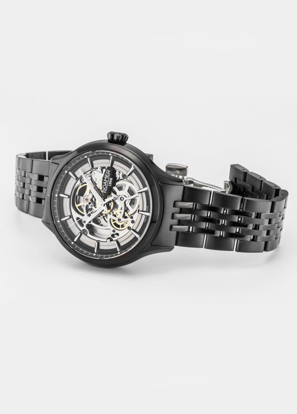 Competence Skeleton IV 43 mm Automatic Three-Hand Black Bracelet Sapph
