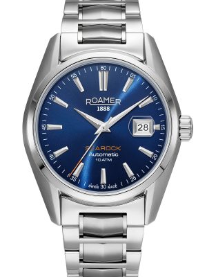 Searock Automatic 42 mm Automatic Three-Hand Date Blue Dial Silver Bracelet Sapphire glass Stainless Steel Swiss watch