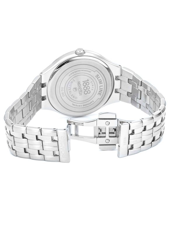 Slim Line Classic Ladies 30mm Quartz Two-Hand Date Dark Blue Dial Silv