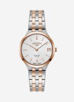 Slim Line Classic Ladies 30mm Quartz Two-Hand Date White Dial Two-Tone Bracelet Sapphire glass Stainless Steel Swiss watch