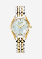 Soleure 30mm Quartz Two-Hand White Mop Dial Two-Tone Bracelet Sapphire