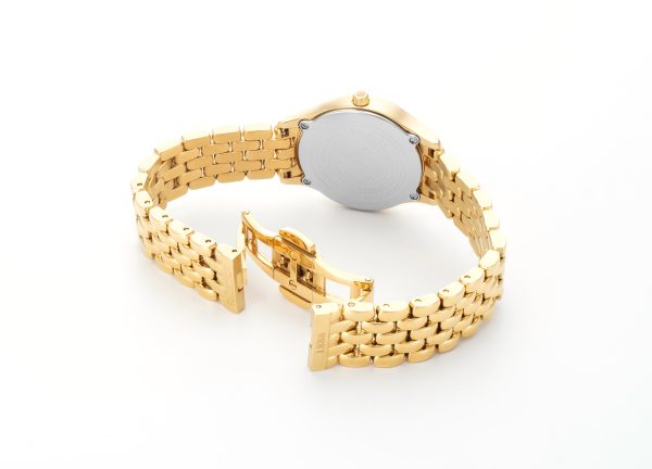 Soleure 30mm Quartz Two-Hand Gold Bracelet Sapphire glass Stainless St