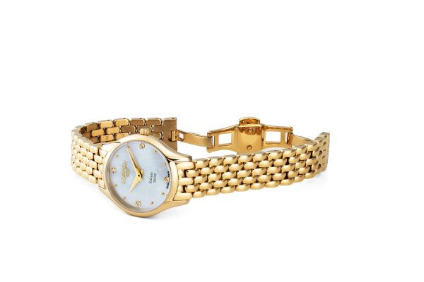 Soleure 30mm Quartz Two-Hand Gold Bracelet Sapphire glass Stainless St