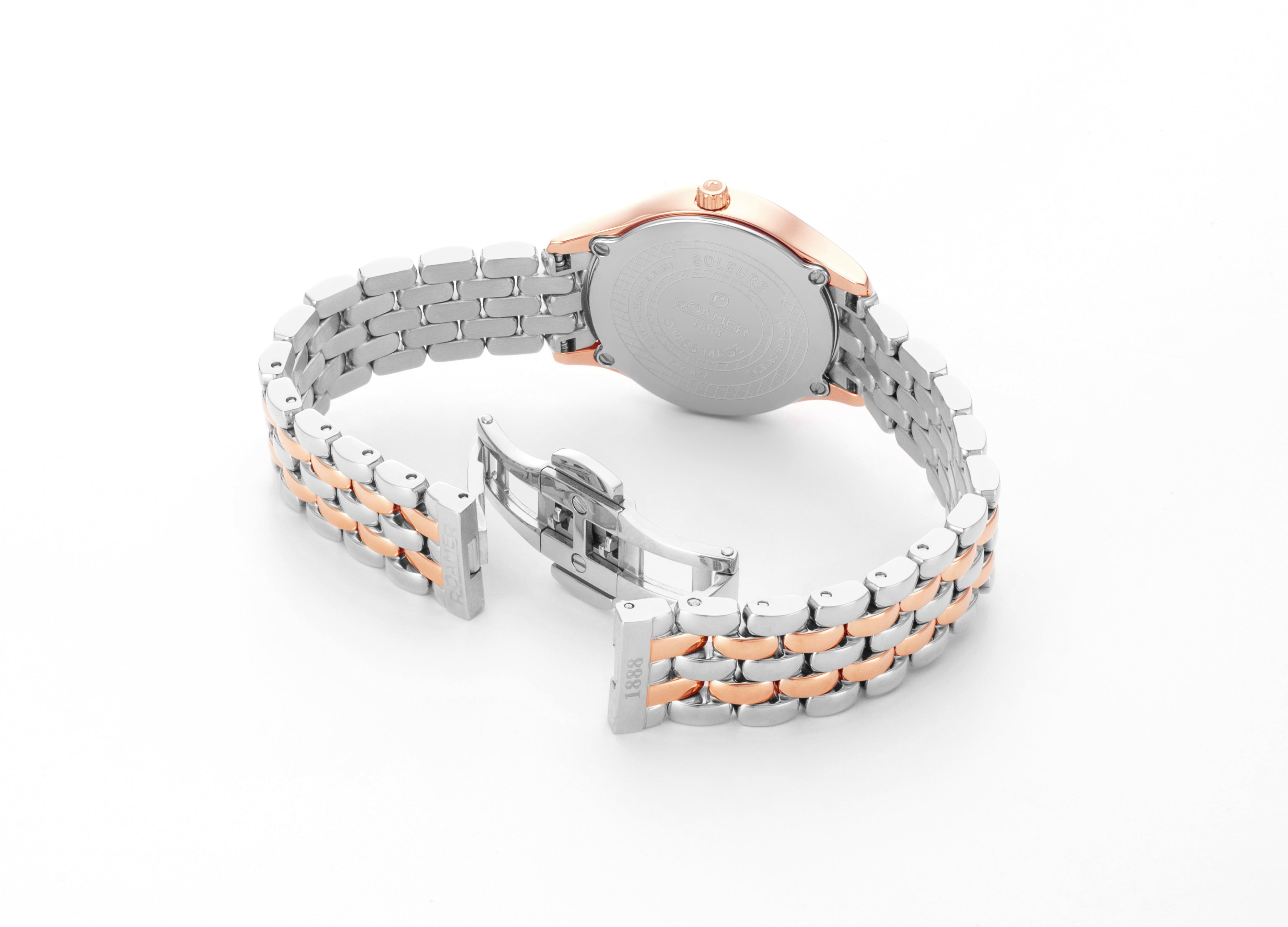 Soleure 30mm Quartz Two-Hand Green Mop Dial Two-Tone Bracelet Sapphire