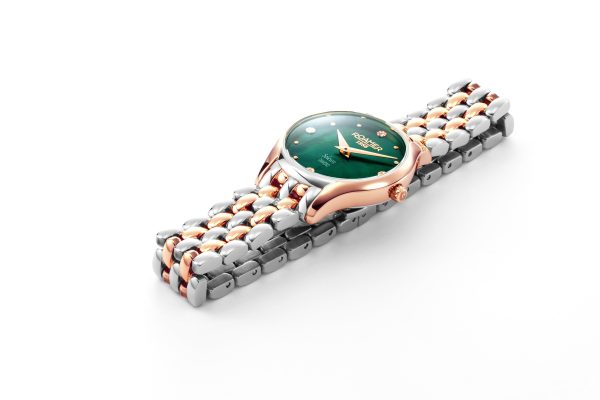 Soleure 30mm Quartz Two-Hand Green Mop Dial Two-Tone Bracelet Sapphire