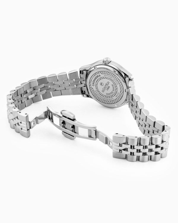 Cassandra Diamond 31 mm Quartz Three-Hand White Dial MOP Silver Bracel