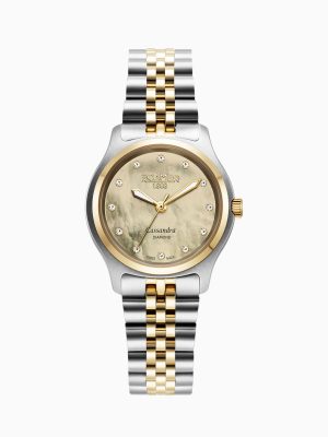 Cassandra Diamond 31 mm Quartz Three-Hand Champagne Dial Two-Tone Brac