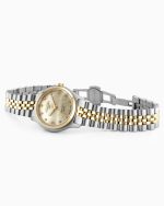 Cassandra Diamond 31 mm Quartz Three-Hand Champagne Dial Two-Tone Brac