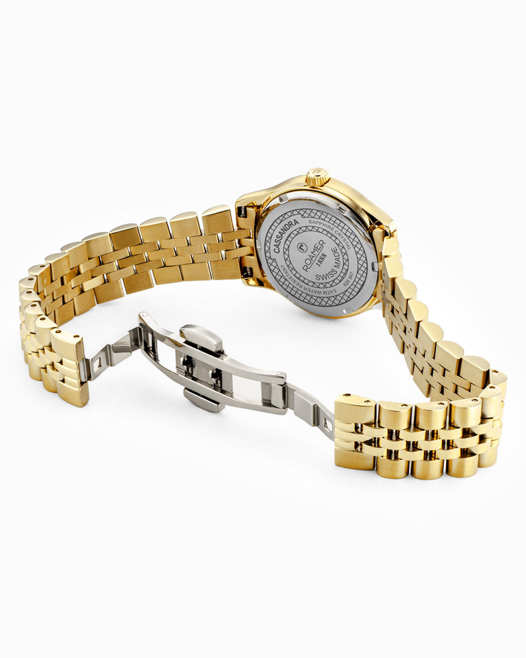 Cassandra Diamond 31 mm Quartz Three-Hand White MOP Dial Gold Bracelet