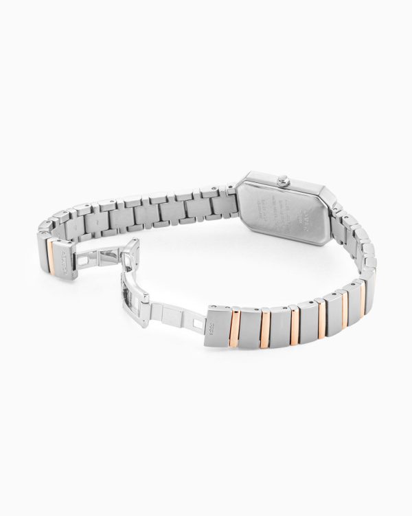 Olivia Diamond 18x29 mm Quartz Two-Hand Silver Dial Two-Tone Bracelet