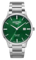 R Line Classic 43mm Quartz Three-Hand Date Green Sunray Dial Silver Br