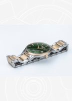 R Line Classic 43 mm Quartz Three-Hand Date Green Dial Two-Tone Bracel