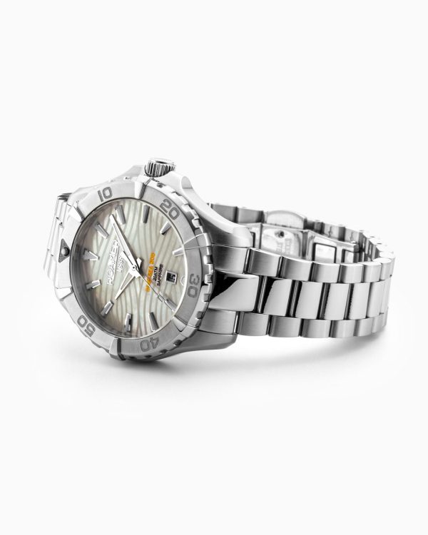 Deep Sea 200 Ladies 34mm Quartz Three-Hand Date White Dial Silver Brac