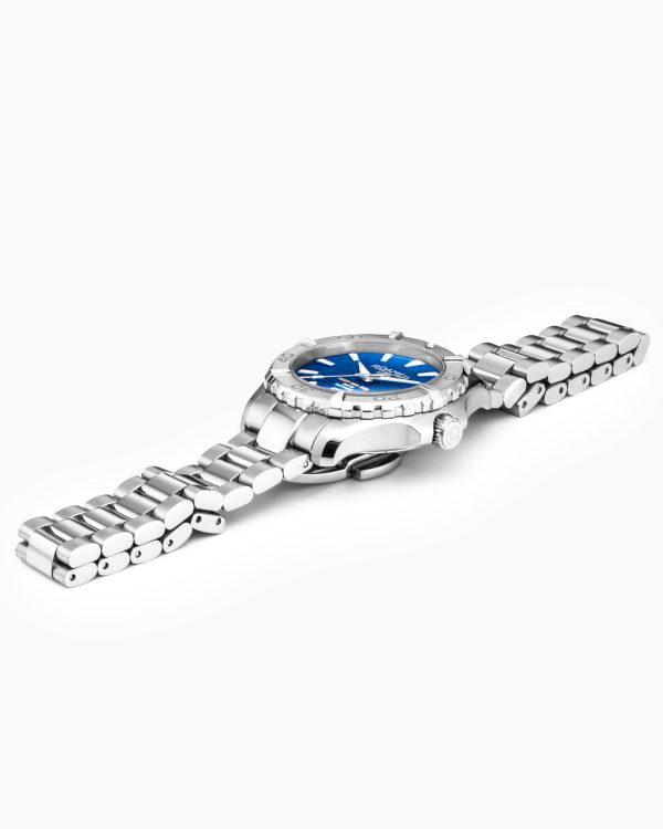 Deep Sea 200 Ladies 34mm Quartz Three-Hand Date Blue Dial Silver Brace