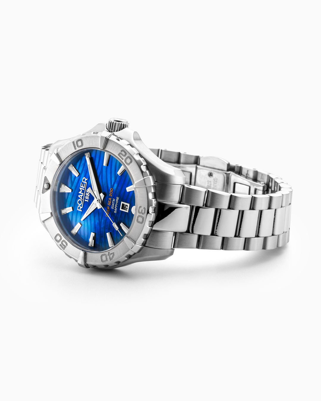 Deep Sea 200 Ladies 34mm Quartz Three-Hand Date Blue Dial Silver Brace
