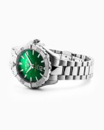 Deep Sea 200 Ladies 34 mm Quartz Three-Hand Date Green Dial Silver Bra