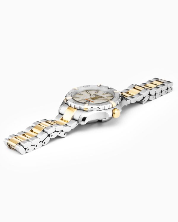 Deep Sea 200 Ladies 34mm Quartz Three-Hand Date White Dial Two-Tone Br