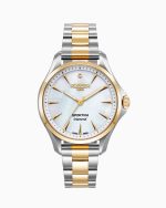 Sportiva 36mm Quartz Three-Hand White Mop Dial Two-Tone Bracelet Sapph