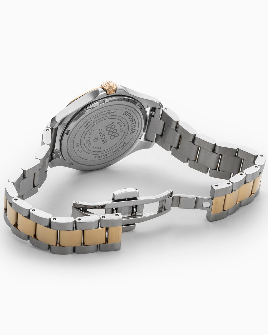 Sportiva 36mm Quartz Three-Hand White Mop Dial Two-Tone Bracelet Sapph