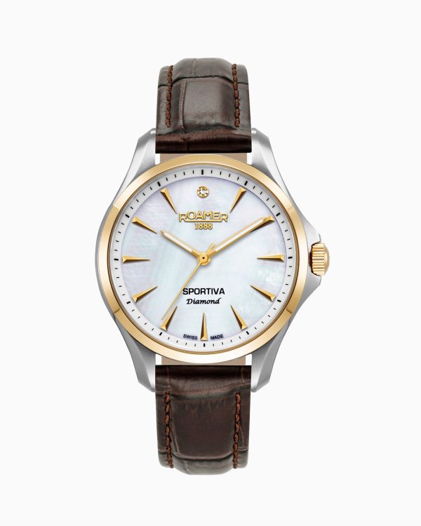 Sportiva 36mm Quartz Three-Hand White Mop Dial Two-Tone Bracelet Sapph