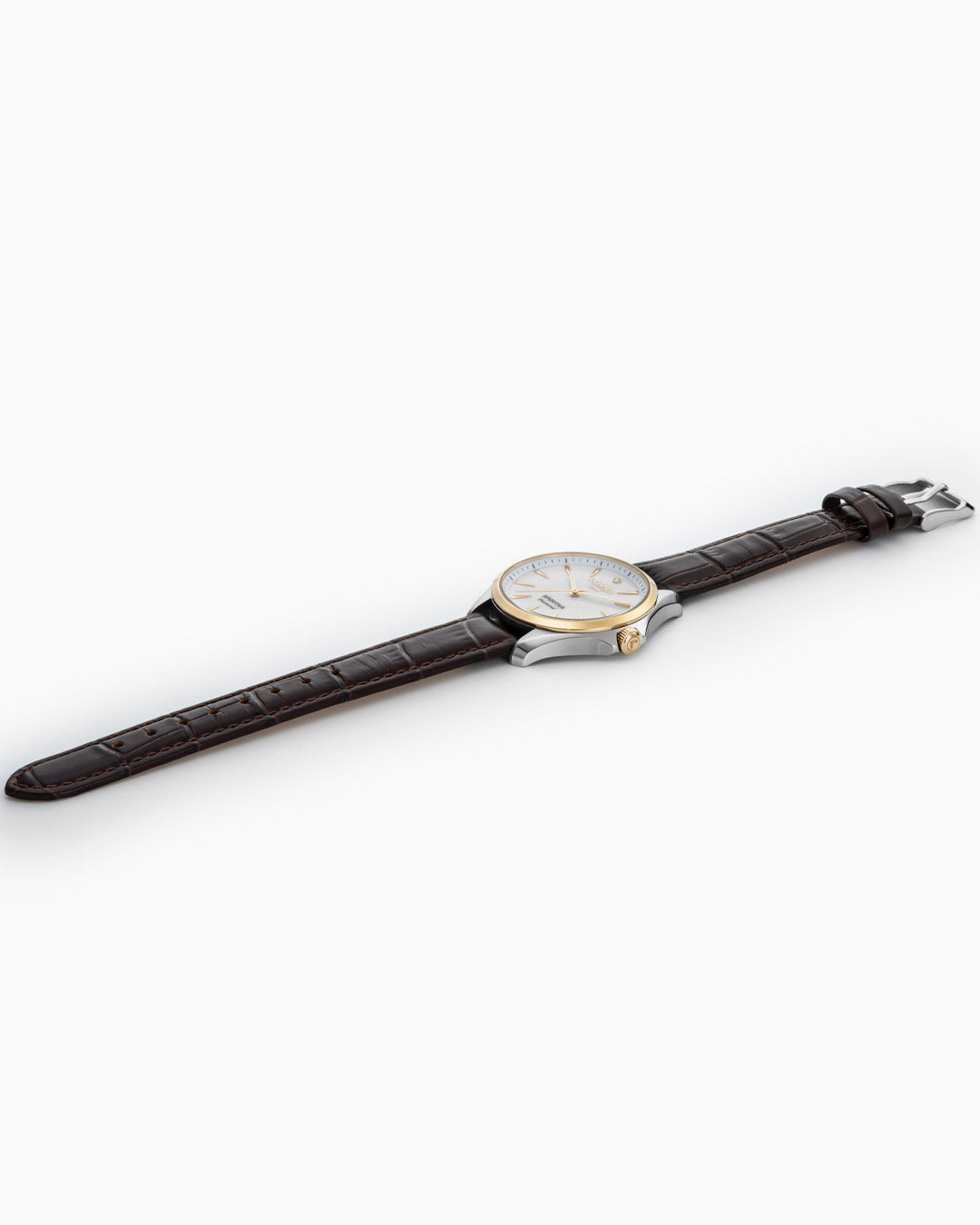 Sportiva 36mm Quartz Three-Hand White Mop Dial Two-Tone Bracelet Sapph