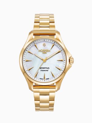 Sportiva 36mm Quartz Three-Hand Gold Bracelet Sapphire glass Stainless