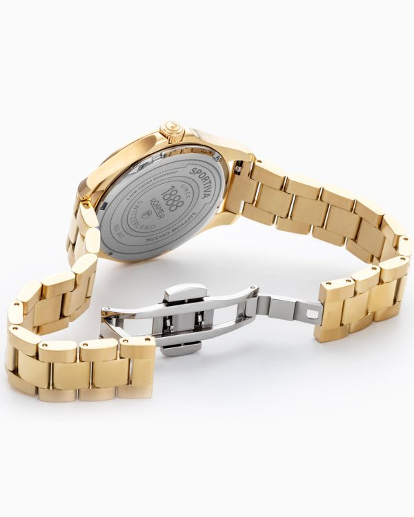 Sportiva 36mm Quartz Three-Hand Gold Bracelet Sapphire glass Stainless