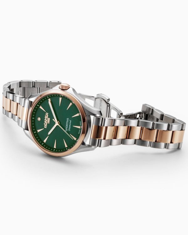 Sportiva 36mm Quartz Three-Hand Green Mop Dial Two-Tone Bracelet Sapph