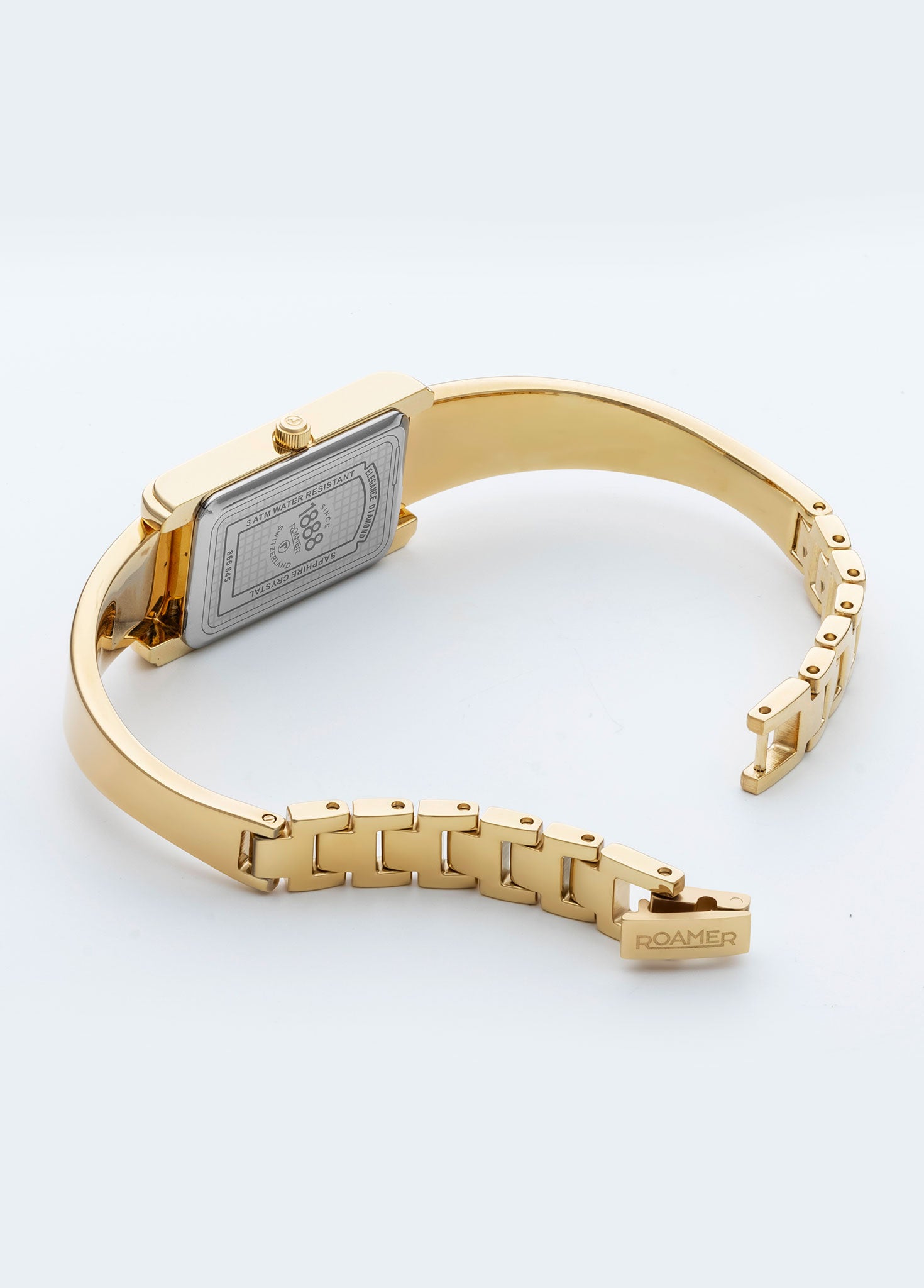 Elegance diamond 17x32mm Quartz Two-Hand Champagne dial Gold Tone Brac