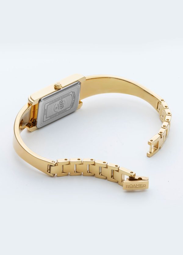 Elegance diamond 17x32mm Quartz Two-Hand Champagne dial Gold Tone Brac