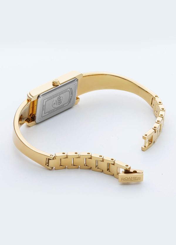 Elegance diamond 17x32mm Quartz Two-Hand Black Dial Gold Tone Bracelet