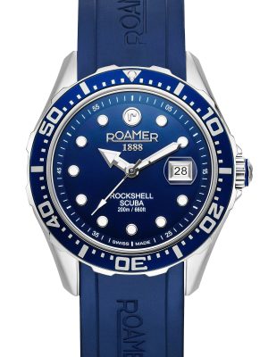 Rockshell Mark III Scuba 45mm Quartz Three-Hand Date Blue Dial Turning