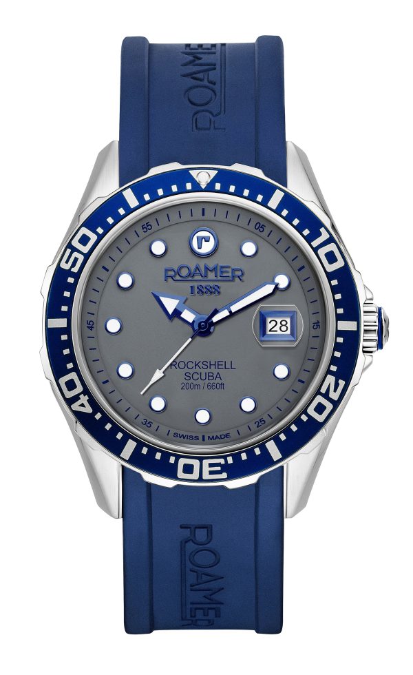 Rockshell Mark III Scuba 45mm Quartz Three-Hand Date Grey Dial Turning
