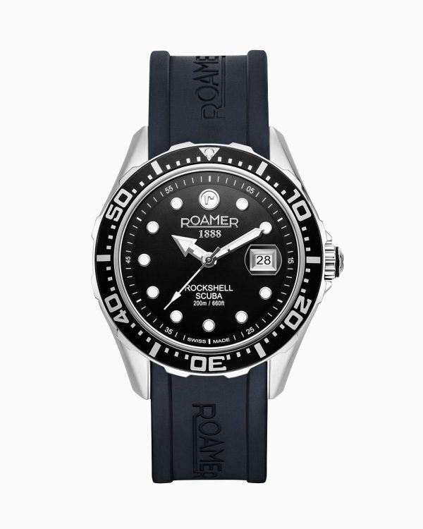 Rockshell Mark III Scuba 45mm Quartz Three-Hand Date Turning Bezel Bla