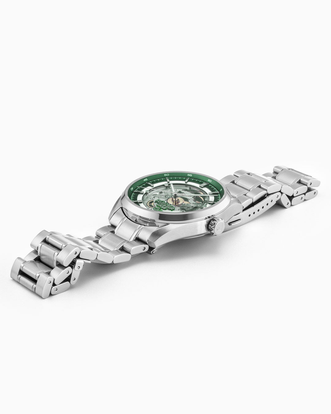 Pro Auto 42 mm Automatic Three-Hand Green Dial Silver Bracelet Sapphir