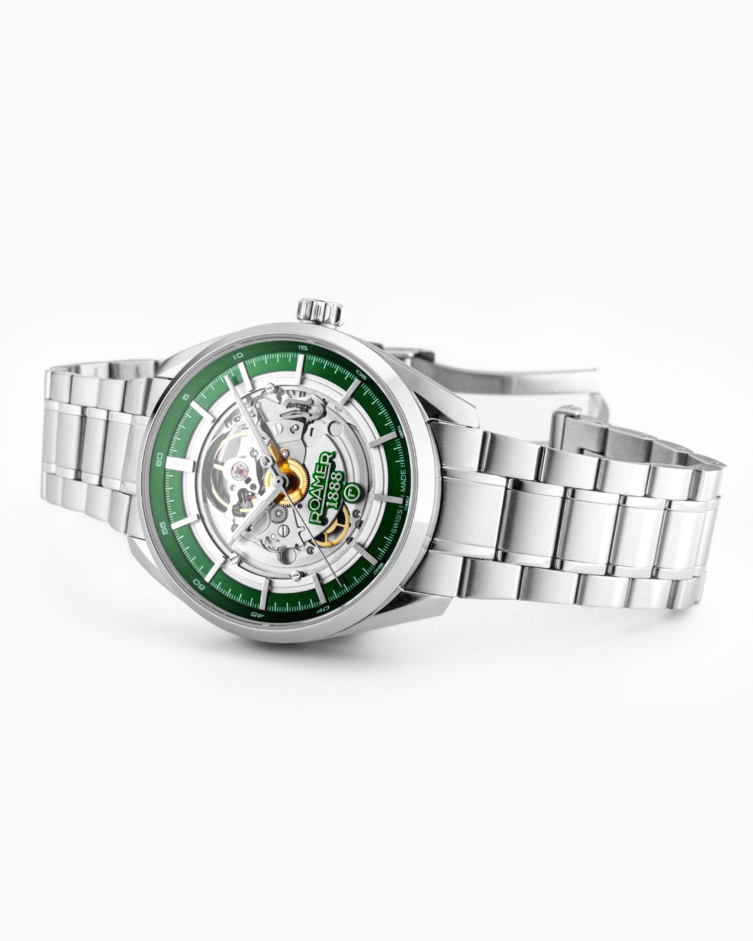 Pro Auto 42 mm Automatic Three-Hand Green Dial Silver Bracelet Sapphir