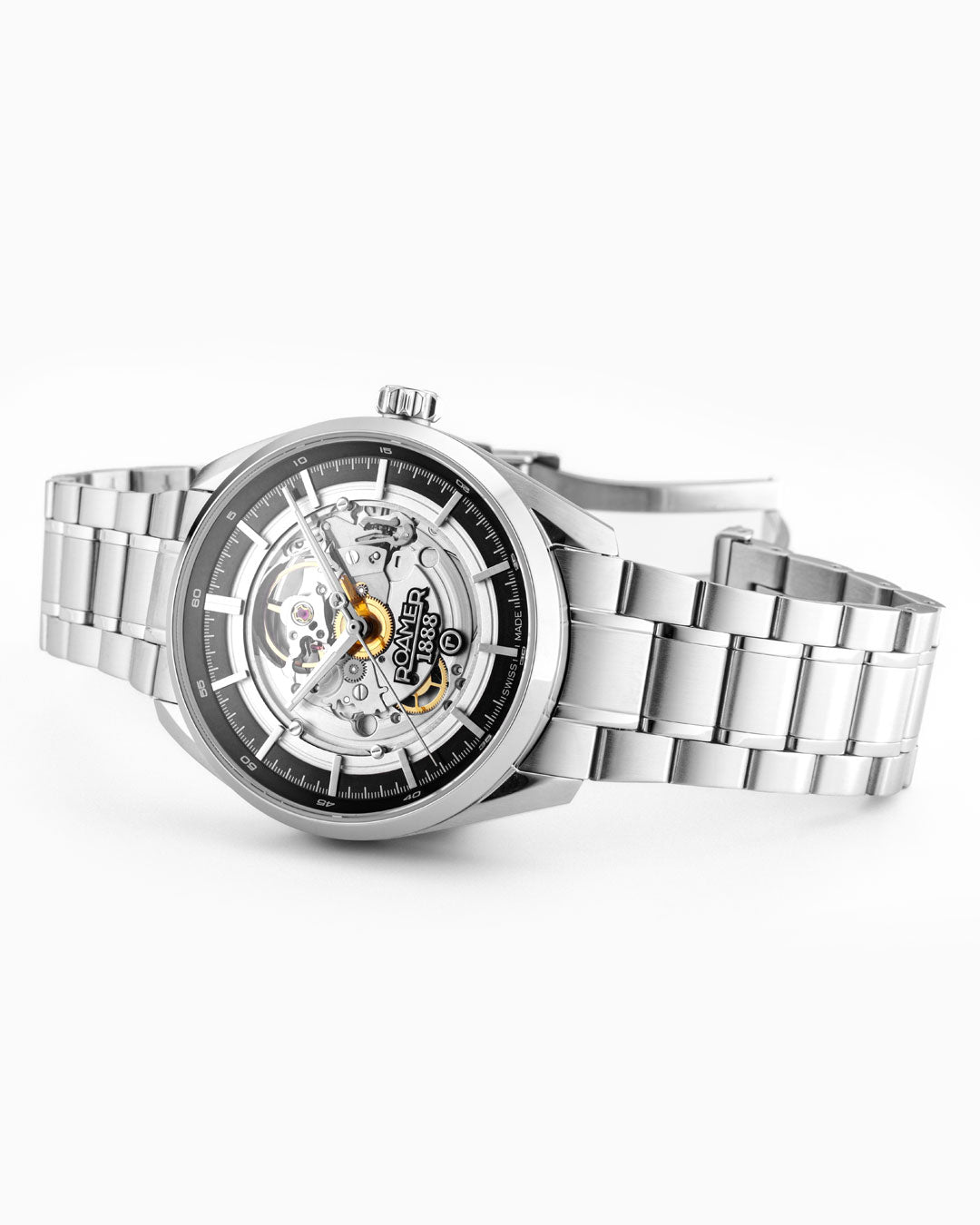 Pro Auto 42 mm Automatic Three-Hand Black Dial Silver Bracelet Sapphir
