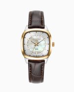 Stella 32.5mm Quartz Three-Hand White Mop Dial Brown Leather Bracelet