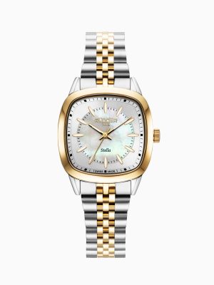 Stella 32.5mm Quartz Three-Hand White Mop Dial Gold-Silver Tone Bracel