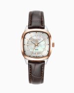 Stella 32.5mm Quartz Three-Hand White Mop Dial Brown RoseGold Case Lea