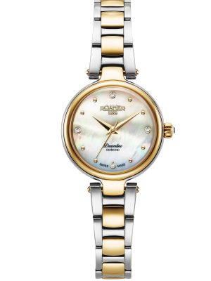 Dreamline Diamonds 28 mm Quartz Three-Hand White Mop Dial Gold-Silver