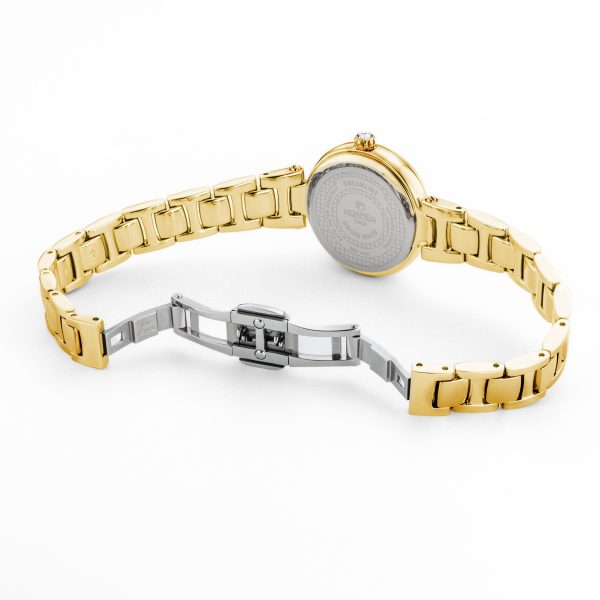 Dreamline Diamonds 28mm Quartz Three-Hand Champagne Dial Gold Bracelet