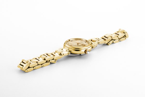 Dreamline Diamonds 28mm Quartz Three-Hand Champagne Dial Gold Bracelet